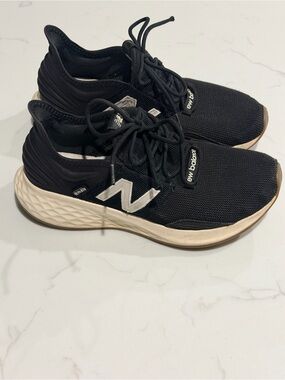 New Balance Black and Cream Athletic Sneakers
